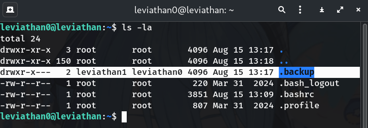 ls output